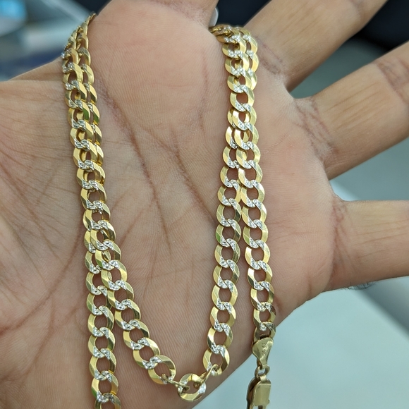14kt Real Solid Gold Cuban Diamond Cut Chain 5.9mm 24 Inches - Picture 7 of 11